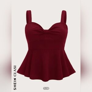 Shein Plus Solid Ruched Detail Cami Top